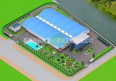东莞三泰渔业厂房景观绿化